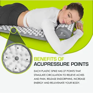 ProsourceFit Acupressure Mat Pillow Set for Pain Relief