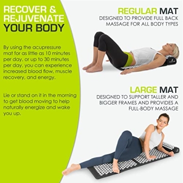 ProsourceFit Acupressure Mat Pillow Set for Pain Relief