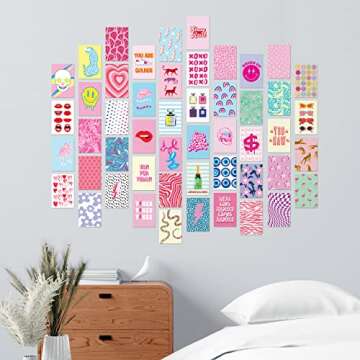 Cloncep Design Preppy Room Decor Collage Kit, 50 PCS, 4x6 Inch, Preppy Stuff Decor for Wall, Preppy ...