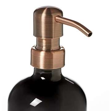 Stylish Black Glass Soap Dispenser with Non-Slip Coaster