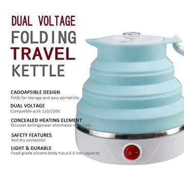 Travel Foldable Electric Kettle for Hot Drinks Anywhere