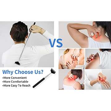 Gifts for Women,Mom Gifts from Daughter Son,Back Scratcher Extendable,Cool Stuff Gadgets Tools Gift Ideas for Her,Wife,Grandma,Coworker, Funny Gag White Elephant Gifts for Adults,Kids(Pink 2 Pack)