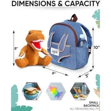 Dinosaur Backpack for Kids 3-5, Toddler Backpack for Boys with Detachable Dinosaur Toy with Pockets and Reflective Logo Patch