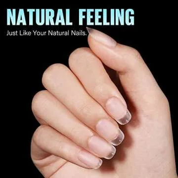 TOMICCA Short Oval Nail Tips, Acrylic Nail Tips Full Cover, 240Pcs 15Sizes Double Sided Matte Soft Gel Nail Tips for Nail Salon, Fake False Press on Nails for Home DIY Nail Art