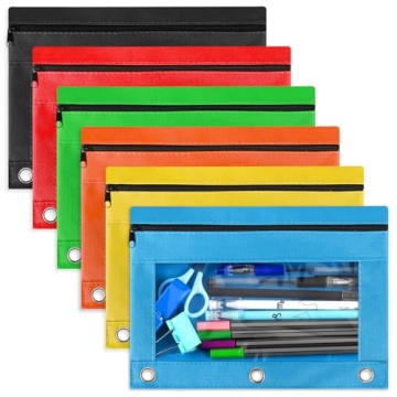 Durable Gloween Pencil Pouches for 3 Ring Binder Assorted