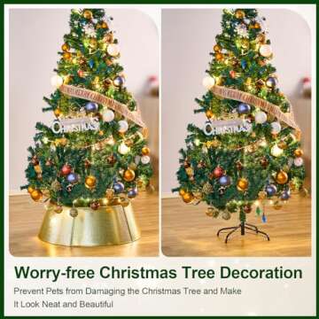 Stylish ELYKEN Metal Christmas Tree Collar for Elegant Decor