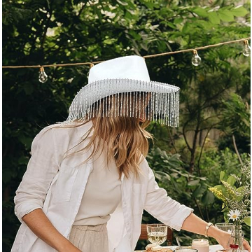 Stylish LMJFOR Rhinestone Cowboy Hat for Parties