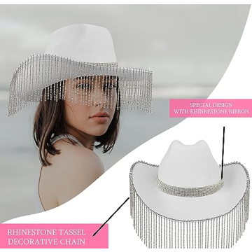 Stylish LMJFOR Rhinestone Cowboy Hat for Parties