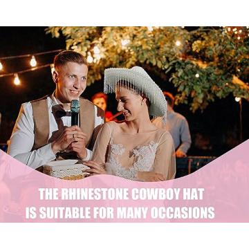 Stylish LMJFOR Rhinestone Cowboy Hat for Parties