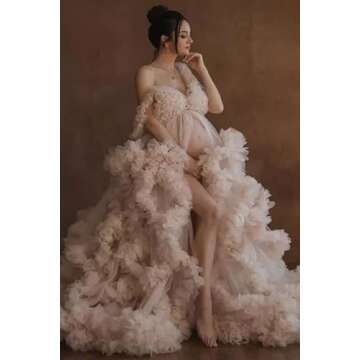 NNagrace Customizable Dusty Rose Maternity Dress for Elegant Photoshoots and Special Occasions