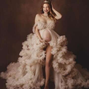Enchanting Dusty Rose Maternity Dress for Photoshoot