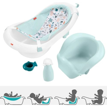 Fisher-Price 4-in-1 Baby Toddler Bath Tub with Support & Toys