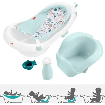 Fisher-Price 4-in-1 Baby Toddler Bath Tub with Support & Toys