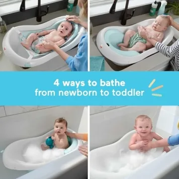 Fisher-Price 4-in-1 Baby Toddler Bath Tub with Support & Toys