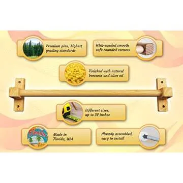 Montessori Wooden Pull Up Bar for Infants - Solid Wood