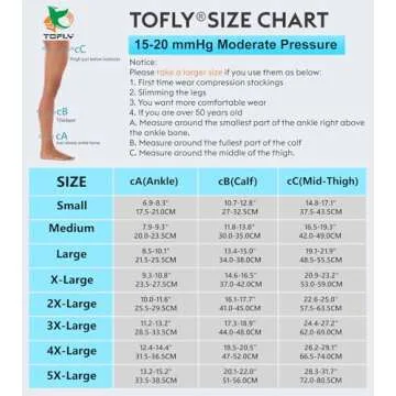 TOFLY® Medical Thigh High Compression Stockings - Opaque Open Toe, 15-20mmHg