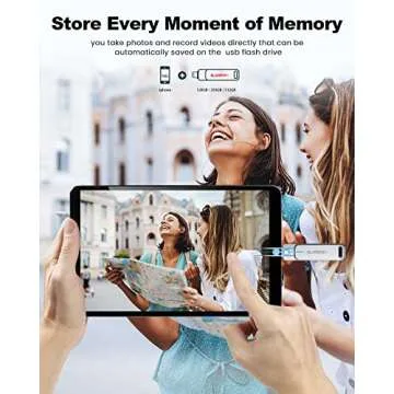 MFi Certified 128GB Photo Stick for iPhone Flash Drive,USB Memory Stick Thumb Drives High Speed USB Stick External Storage Compatible for iPhone/iPad/Android/PC