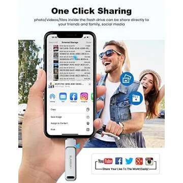 MFi Certified 128GB Photo Stick for iPhone Flash Drive,USB Memory Stick Thumb Drives High Speed USB Stick External Storage Compatible for iPhone/iPad/Android/PC