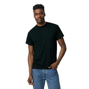 Gildan Unisex DryBlend Style G8000, Multipack T-Shirt, Black (2-pack), Large