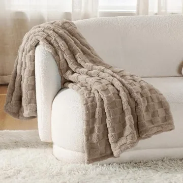 Cozy Bedsure Light Taupe Throw Blanket for All