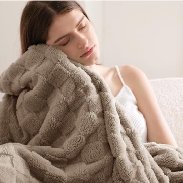 Cozy Bedsure Light Taupe Throw Blanket for All