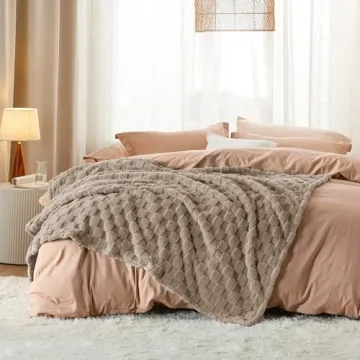 Cozy Bedsure Light Taupe Throw Blanket for All