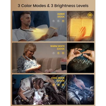 Glocusent Neck Reading Light with Adjustable Brightness and Colors
