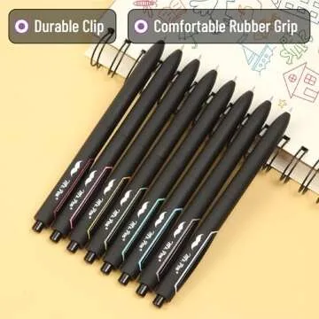Mr. Pen- Retractable Gel Pens, 8 Pack, Pastel Color Ink Gel Pens, Gel Pens Fine Point 0.5mm, Retractable Pens, Cute Pens, Gel Ink Pens, Aesthetic Pens for Journaling Fine Tip Pens