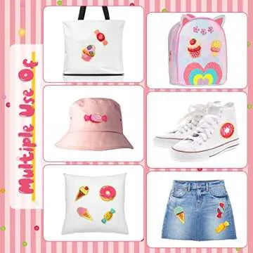 28 Pieces Candy Theme Self Adhesive Chenille Patches