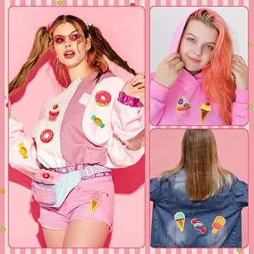 28 Pieces Candy Theme Self Adhesive Chenille Patches