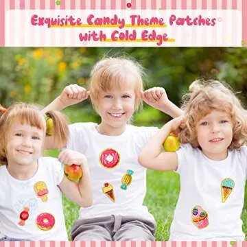 28 Pieces Candy Theme Self Adhesive Chenille Patches