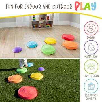 Balance Stepping Stones for Kids | Vibrant 6pc Set