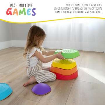 Balance Stepping Stones for Kids | Vibrant 6pc Set