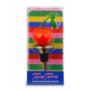ban.do Cute Wine Stopper with Cherry Design for Wine Lovers