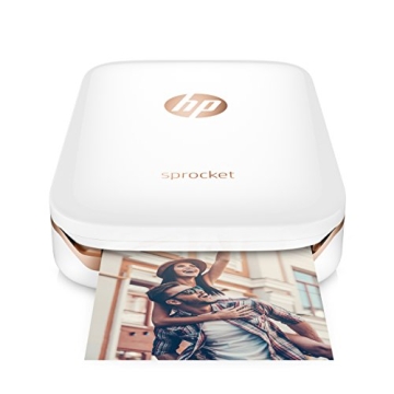 HP Sprocket Portable Photo Printer, Print Social Media Photos on 2x3" Sticky-Backed Paper - White (X...