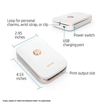 HP Sprocket Photo Printer - Instant 2x3" Prints Anywhere