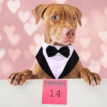 PUMYPOREITY Dog Tuxedo for Large Dogs, Dog Tuxedo and Bandana Set, Formal Dog Wedding Attire, Gentle...