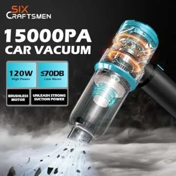 Handheld Car Vacuum Portable Cordless with 2000mAh Battery, 4 in 1 Handheld Vacuum Cleaner and Air D...