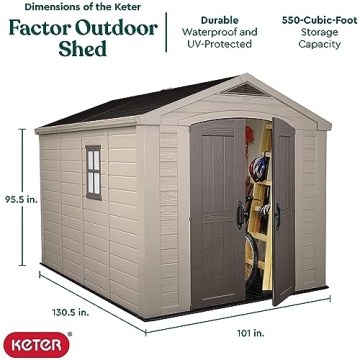 Keter Factor 8x11 Ft All-Weather Outdoor Storage Shed