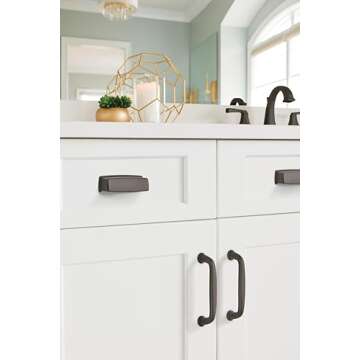 Amerock | Cabinet Cup Pull | Black Bronze | 3-3/4 inch (96 mm) Center to Center | Kane | 1 Pack | Dr...