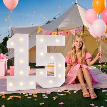 imprsv 3FT Light Up Numbers, Marquee Numbers for 40th Birthday Decorations Anniversary Party Decor, Mosaic Numbers for Balloons Number 4, Marquee Light up Letters, Pre-Cut Foam Board Kit