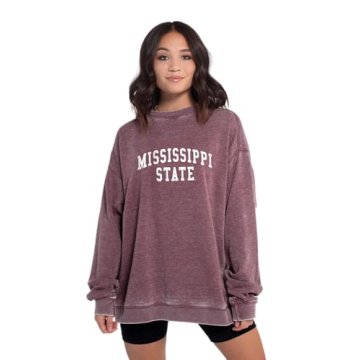 Chicka-d Mississippi State Bulldogs Women's Campus Crewneck Sweatshirt - Merlot, X-Large