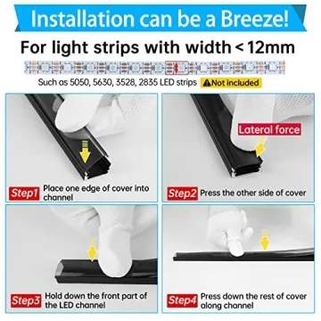Stylish Muzata 6Pack 1M LED Channel for Easy Install