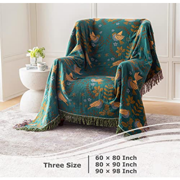 Cozy Boho Throw Blanket - 100% Cotton Farmhouse Decor