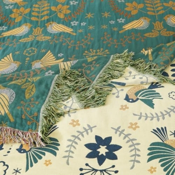 Cozy Boho Throw Blanket - 100% Cotton Farmhouse Decor