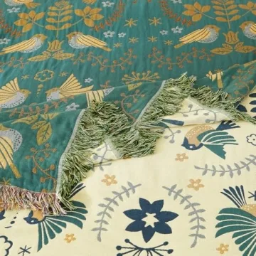 Cozy Boho Throw Blanket - 100% Cotton Farmhouse Decor