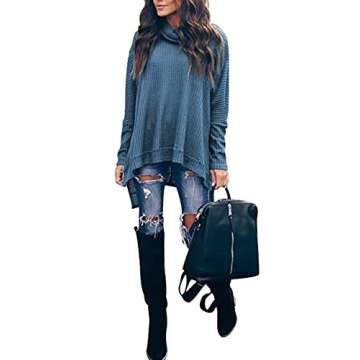 ANRABESS Women's Trendy Fall Oversized Turtleneck Sweater