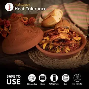 Luksyol Handmade Moroccan Tagine - Eco-Friendly Cooking Pot