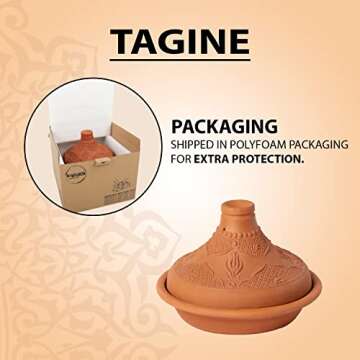 Luksyol Clay pot for cooking,Handmade tagine pot moroccan for cooking,Lead free earthenware pot,100% Natural & Safe for Health,eco friendly terracotta pots 11.42 inches