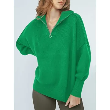 ANRABESS Oversized Women's 1/4 Zip Sweater for Fall